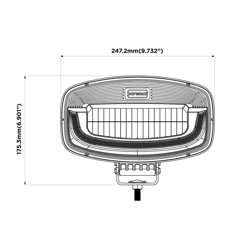Boreman Phantom Dark LED Jumbo-Fahrscheinwerfer mit gelbem/weißem Positionslicht