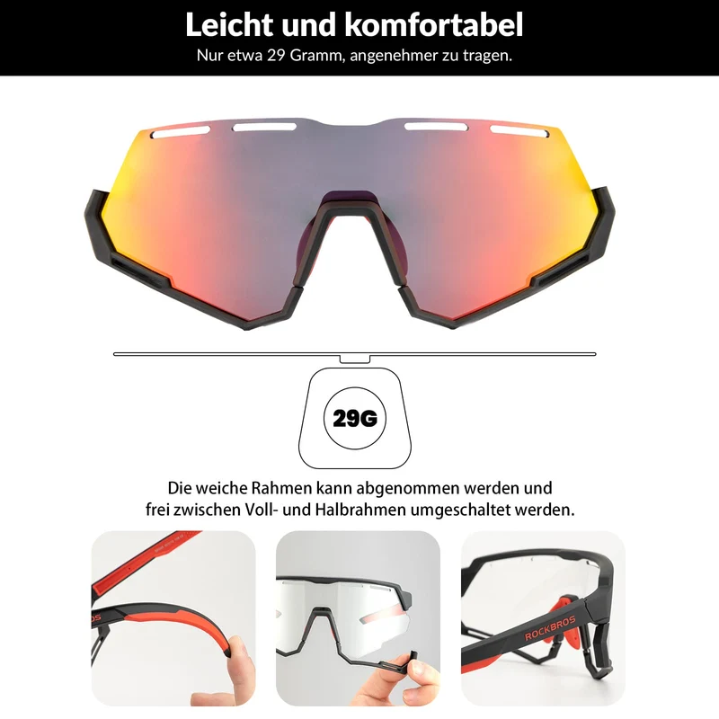 2-in-1 Fahrradbrille: Polarisiert und Selbsttönend