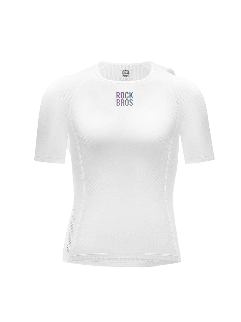 Men's White Short-Sleeve Cycling Base Layer