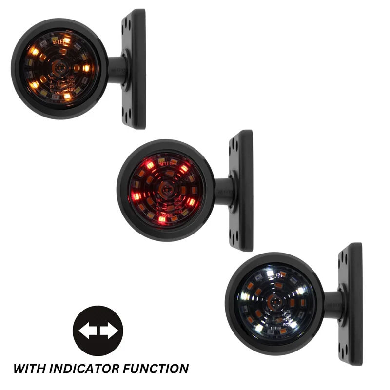 Getönte, kurze dänische LED-Begrenzungsleuchte / dreifarbig mit Blinkerfunktion