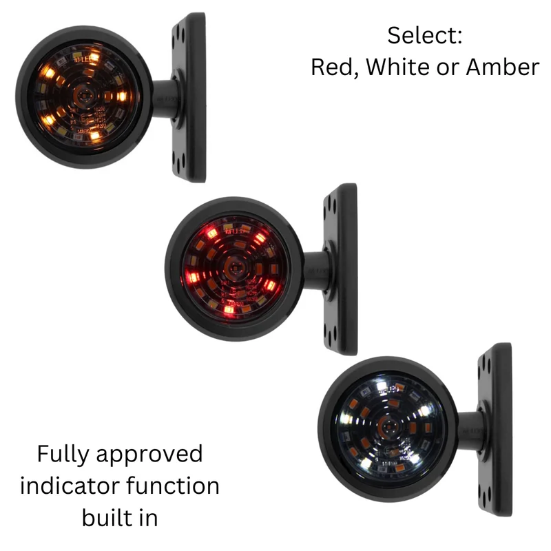 Getönte, kurze dänische LED-Begrenzungsleuchte / dreifarbig mit Blinkerfunktion