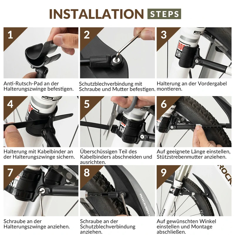 Fahrrad Schutzbleche Set Vorne/Hinten Flexible Fahrradschutzblech Verstellbar