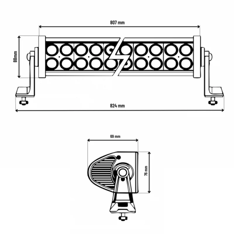 32"-LED-Lichtleiste mit doppeltem bernsteinfarbenem und weißem DRL-Streifen
