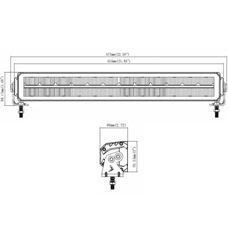 22" LED-Lichtleiste mit weißem DRL-Streifen