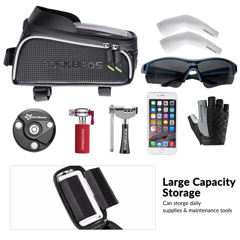 ROCKBROS Bike Phone Front Frame Bag Waterproof