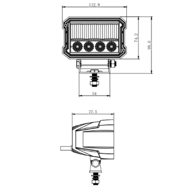 LED-Fernscheinwerfer mit Stroboskop 1600lm / 4.5"