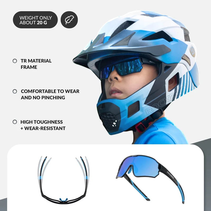 ROCKBROS Kids Polarized Cycling Sunglasses UV400 Bike Glasses