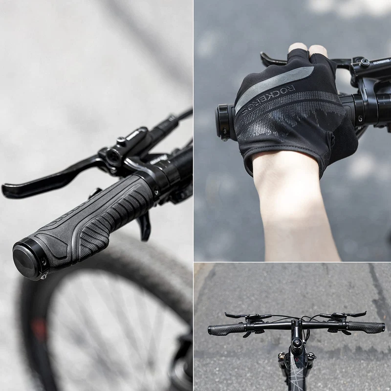 Bike Handle Grips with Double Lock-On Clamps – Aluminum Ends for MTB & BMX