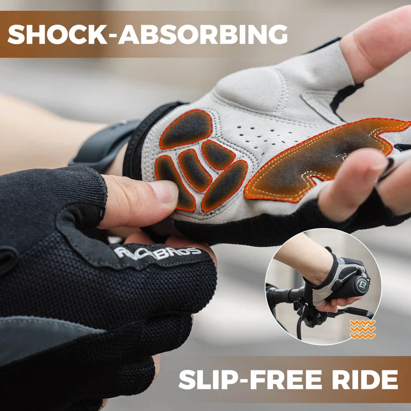 ROCKBROS Breathable Half Finger Cycling Gloves for Summer Rides