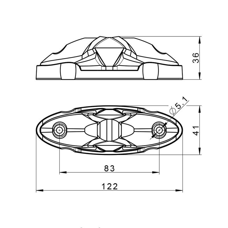 LED-Umrissleuchte mit drei Funktionen / Oberflächenmontage