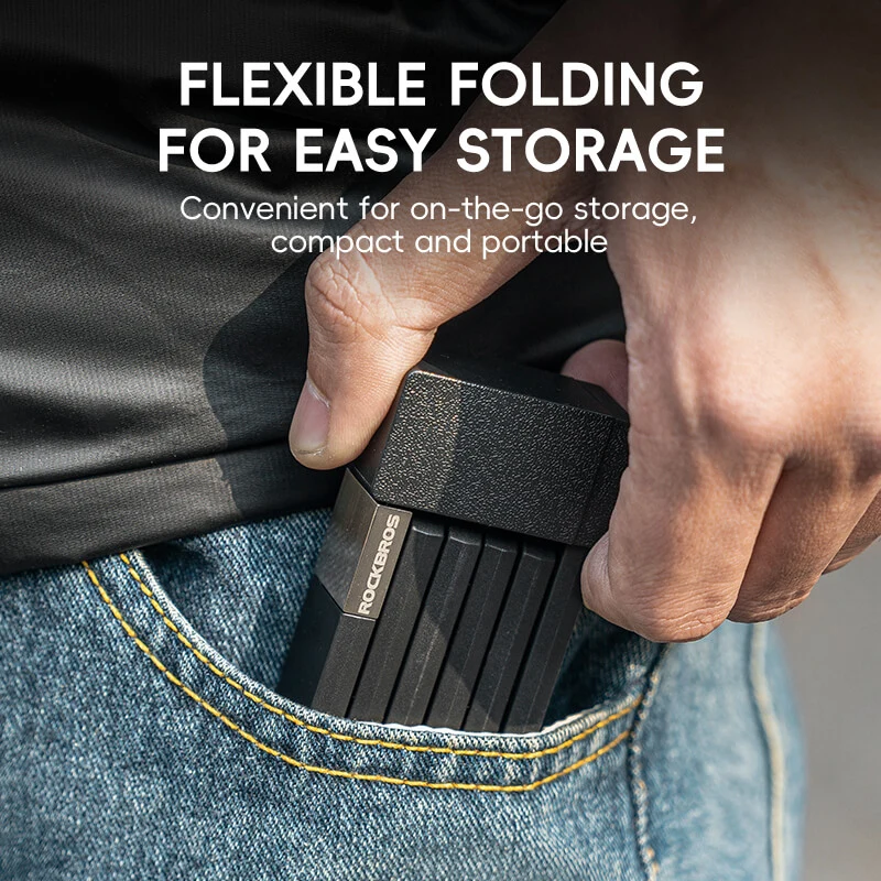 ROCKBROS Folding Bike Lock Key Type Anti-Theft Bicycle Lock