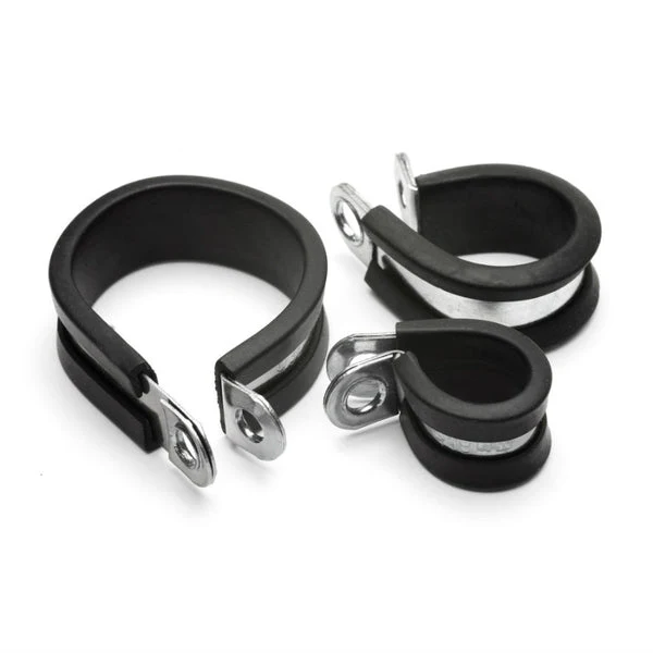 Stahl-P-Clips mit Gummiauskleidung / 50er-Packung