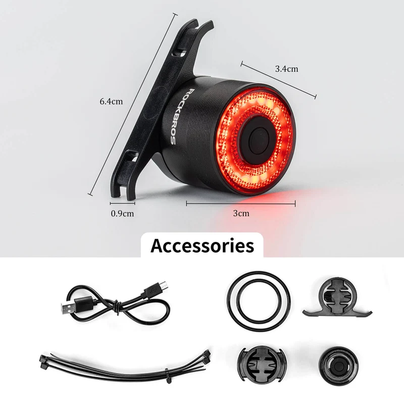 ROCKBROS Q3 Bike Tail Light Intelligent Light Sensor