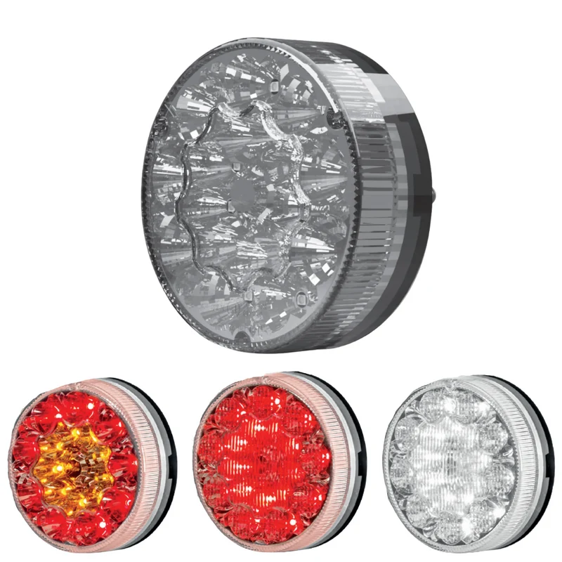SIM 3188 Runde Rücklichter mit dunkler Linse / 90 mm