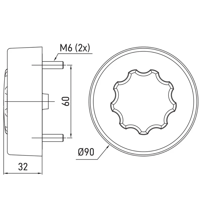 SIM 3188 Runde Rücklichter mit dunkler Linse / 90 mm