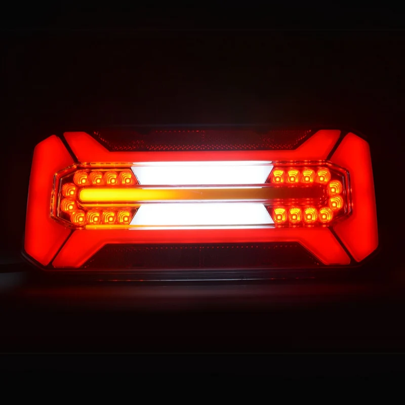 WAS W185DD S2 Großes rechteckiges Neon-Anhängerlicht mit dynamischem Blinker / 12"