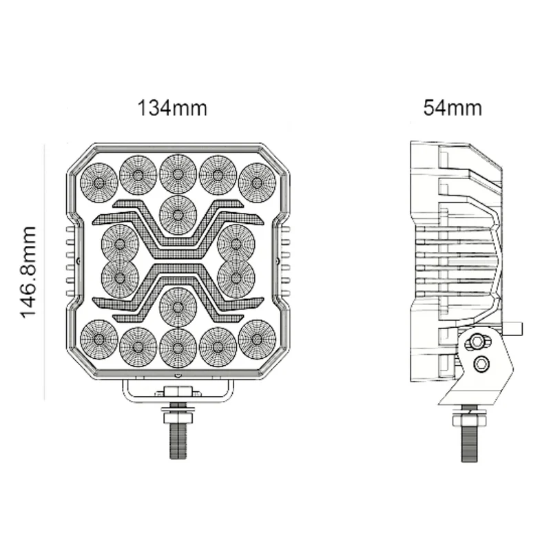 Spider LED-Arbeitsleuchte mit gelbem Positionslicht / 60 W