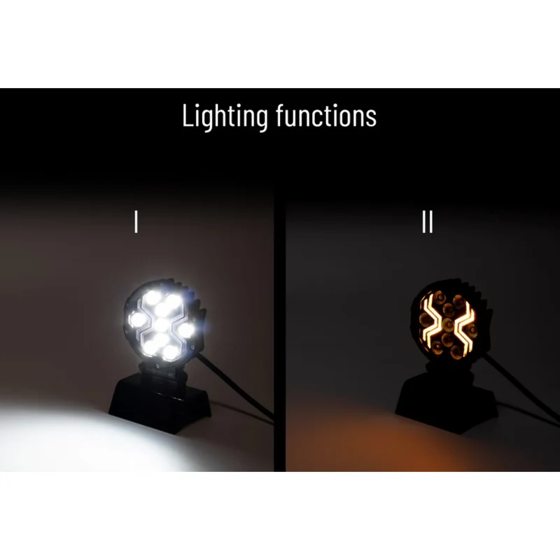 Runde Spider-LED-Arbeitsleuchte mit bernsteinfarbenem Positionslicht