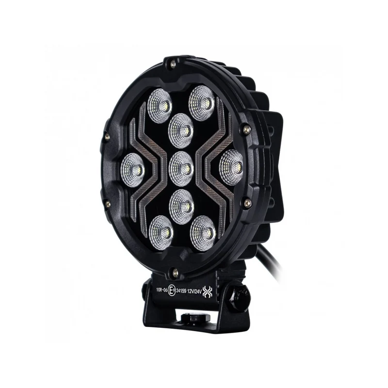Runde Spider-LED-Arbeitsleuchte mit bernsteinfarbenem Positionslicht