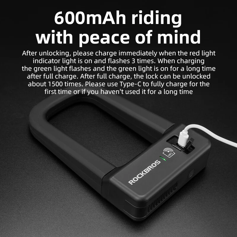 ROCKBROS Smart U-Lock NFC Bike Lock