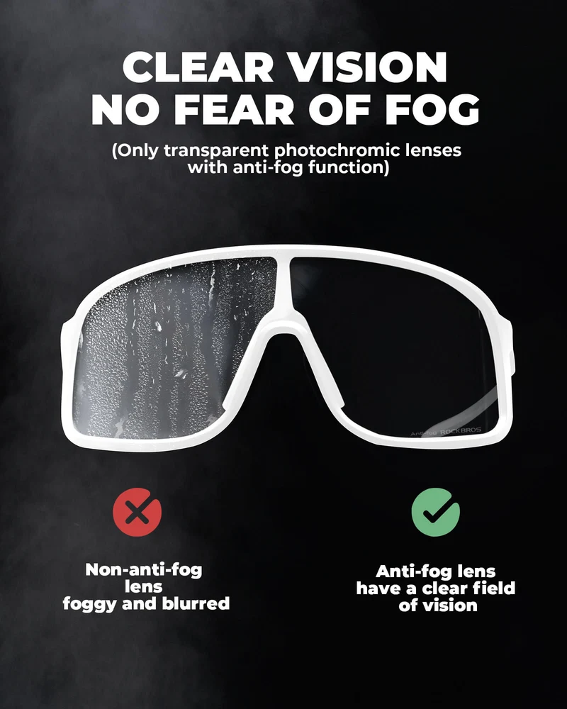 Photochromic Cycling Glasses with Anti-Fog & UV Protection