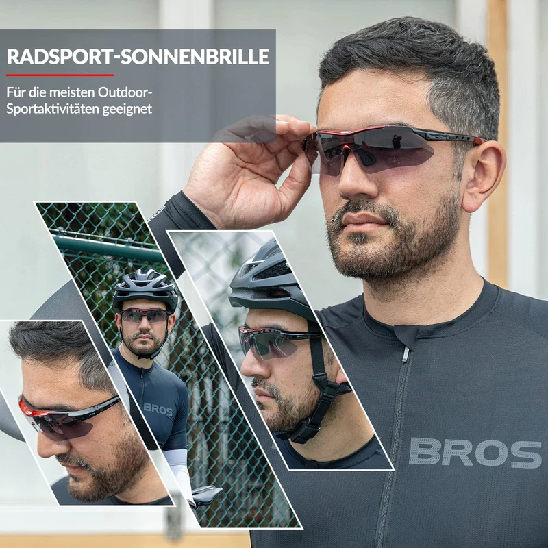 ROCKBROS Photochromic Sportbrillen Mit Austauschbarem Elastischem Stirnband