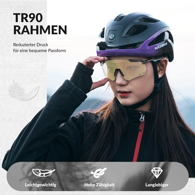 Ultraleichte und Selbsttönende Fahrradbrille (UV400)