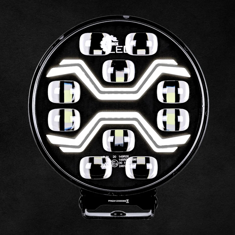 Spider Toxic LED-Scheinwerfer mit weißem Tagfahrlicht und Stroboskop / 9"