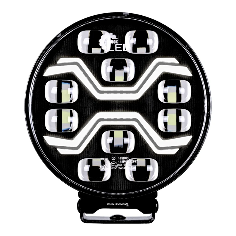 Spider Toxic LED-Scheinwerfer mit weißem Tagfahrlicht und Stroboskop / 9"