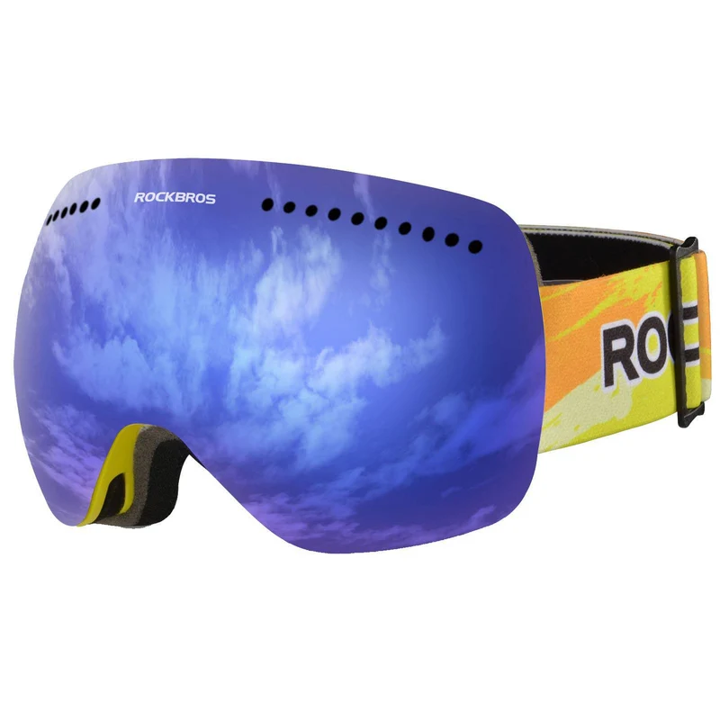 ROCKBROS Skibrille für Damen und Herren Anti-Nebel UV400 Schutz Skibrille