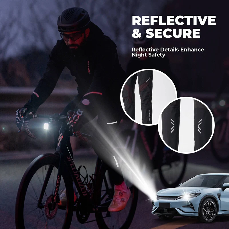 ROCKBROS Lange Fahrradhose Herren Winter Radhose Winddicht Warm
