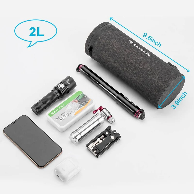 ROCKBROS 3 in 1 Wasserdichte Lenkertasche Zylindrisch Tragbar 2L