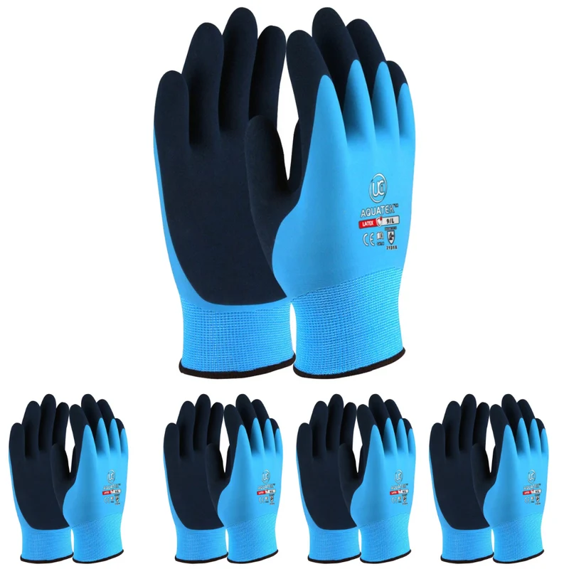 Doppelt beschichtete Latex-Arbeitshandschuhe / 5 Paar