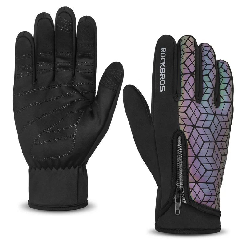 ROCKBROS Winter Fahrradhandschuhe Warm für Fahrrad Laufen Fitness Unisex