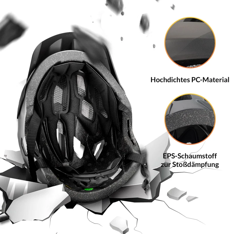 ROCKBROS Kinderhelm BMX MTB Helm mit Abnehmbarem Kinnschutz und Krempe