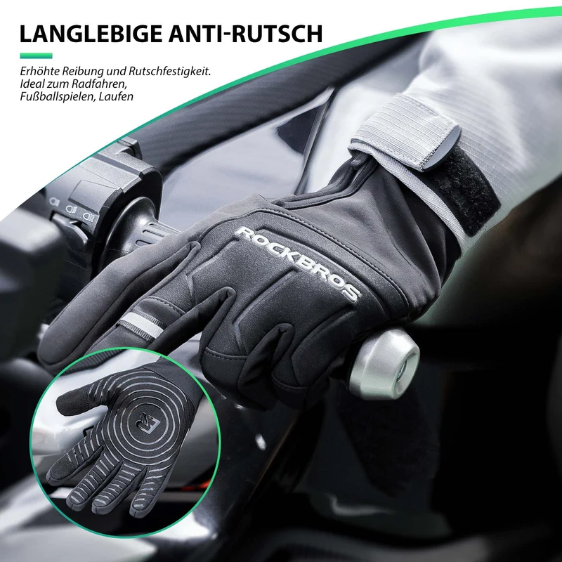 ROCKBROS Fahrradhandschuhe Touchscreen Warme Winterhandschuhe S-XL
