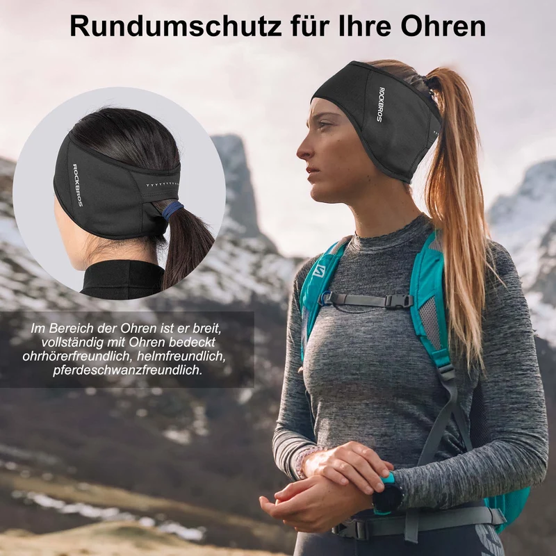 ROCKBROS Winter Thermo Radfahren Ohrwärmer Stirnbänder für Männer Frauen