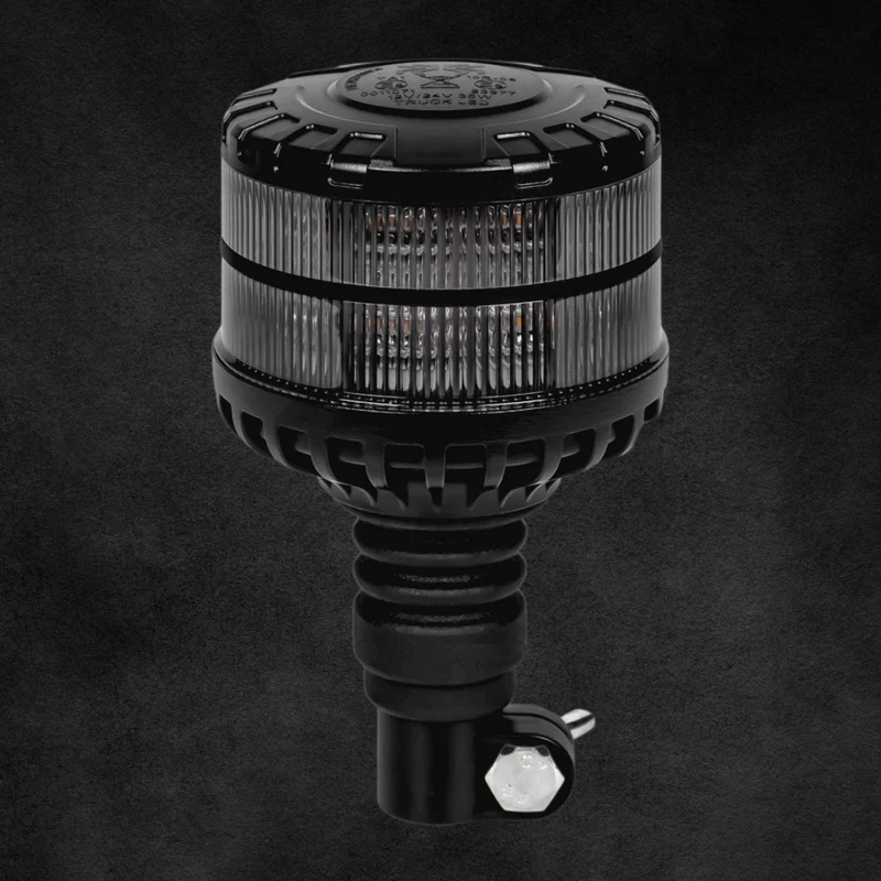 LED-Leuchte mit dunkler Linse und flexiblem DIN-Sockel