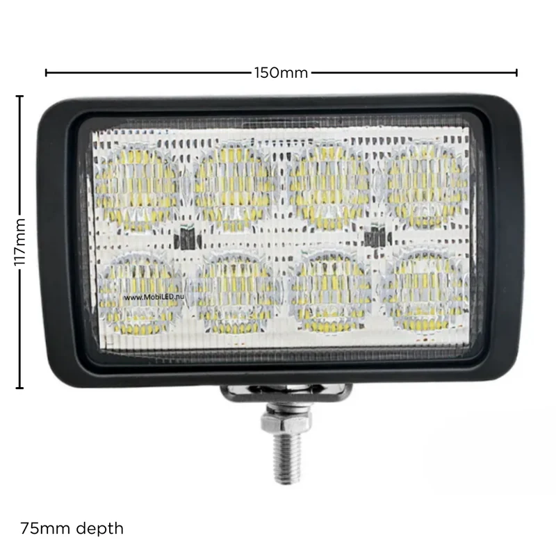 Rechteckiger LED-Arbeitsscheinwerfer zur Bodenmontage / 40 W