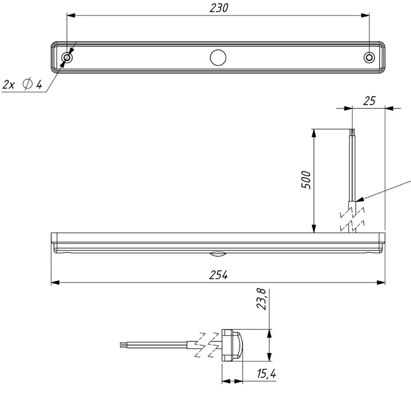 LED-Innenlichtleiste 4000K mit Schalter