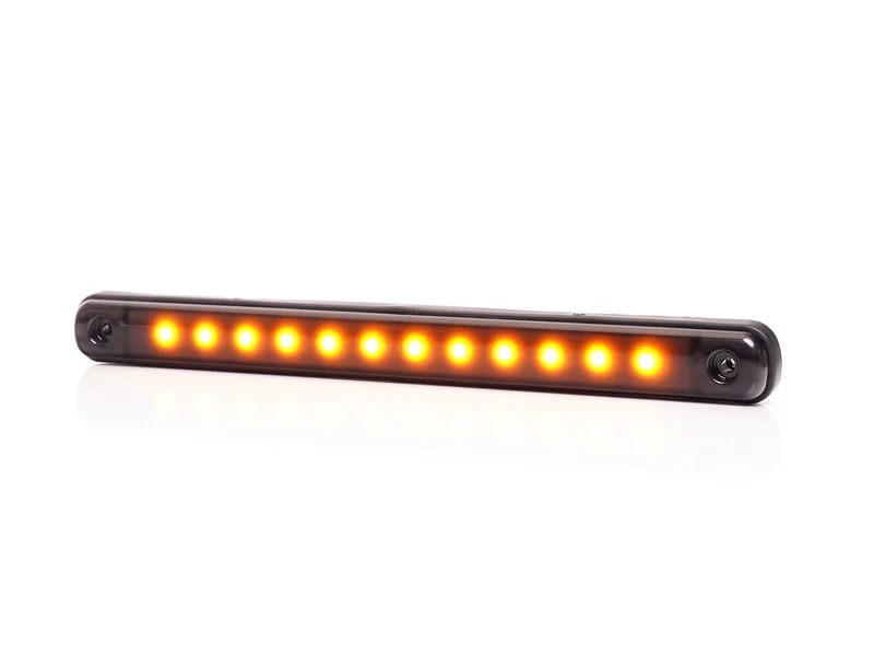 WAS Begrenzungsleuchte, lang, 238 mm, schwarz getönt, dunkle Linse, 12 LED
