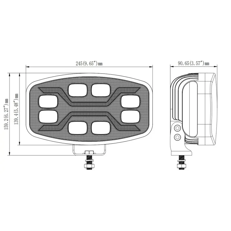 Dunkler X-Spider LED-Scheinwerfer mit weißem Tagfahrlicht und Stroboskopfunktion / 9"
