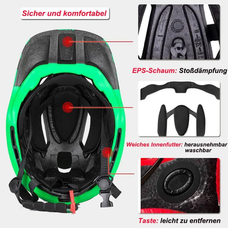 ROCKBROS Kinderhelm Integralhelm mit Abnehmbare Kinnschutz für Jungen/Mädchen