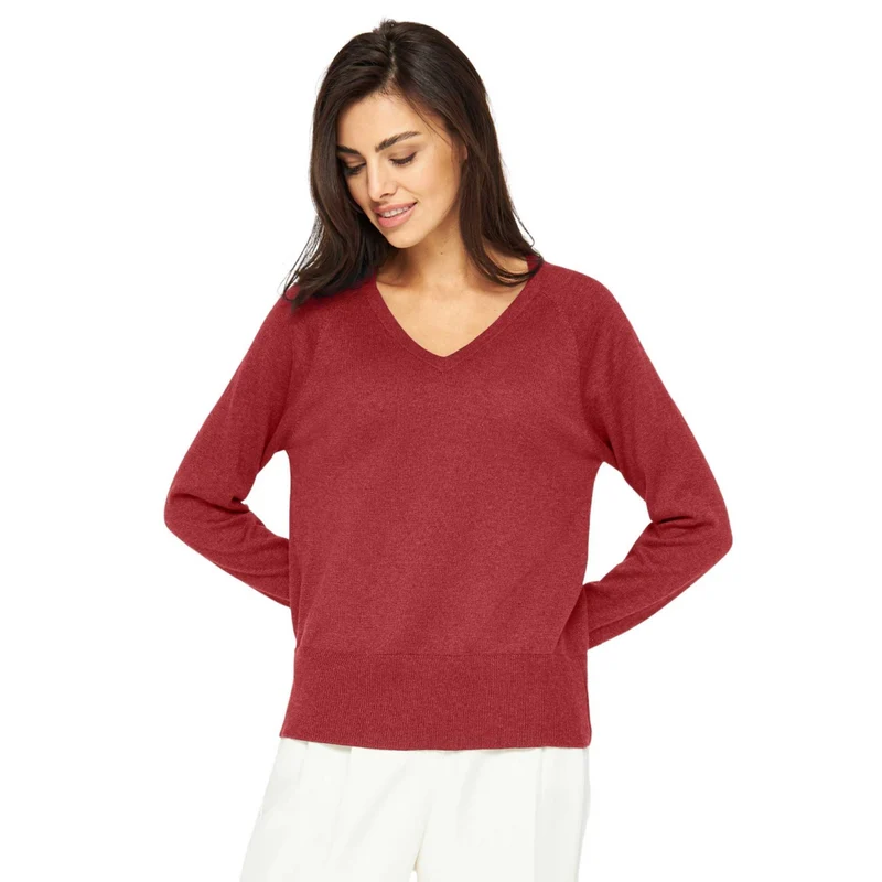 Apu Kuntur - Pullover AURELIA - V-Ausschnitt aus Bio-Baumwolle & Baby Alpaka