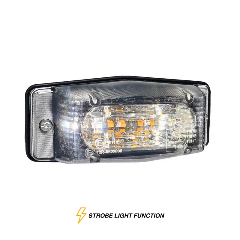 LED-Doppelbrennerlampe mit integriertem Stroboskoplicht/klarer Linse