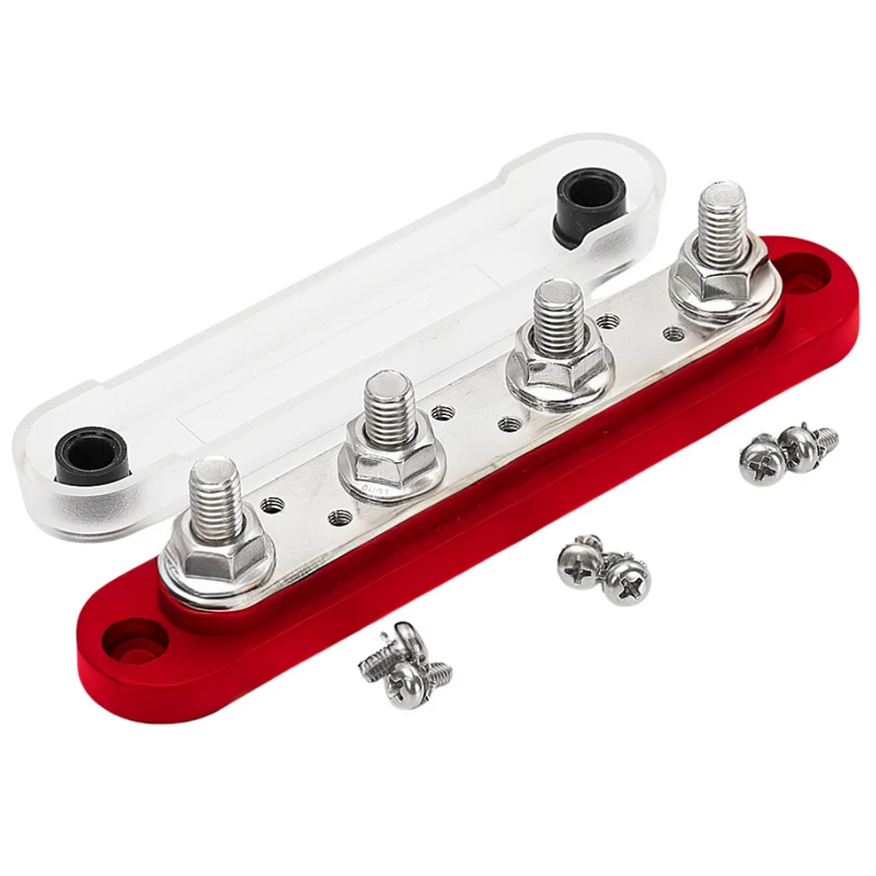 150-A-Sammelschiene mit 4 x Bolzen- und 6 x Schraubklemmen