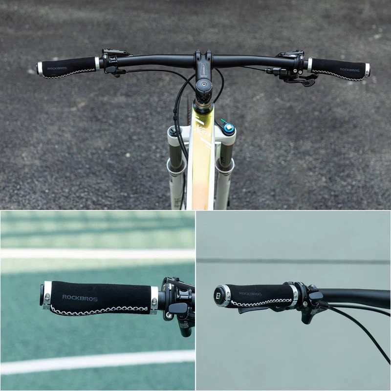 ROCKBROS Fahrradgriffe Ledergriffe für Lenker mit 22,2 mm Durchmesser