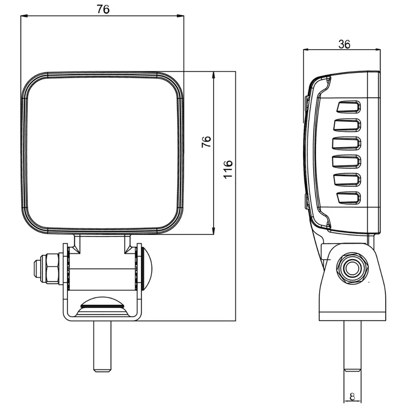 WAS W265 12V-70V Kompakte quadratische Arbeitsleuchte / 1435 Lumen
