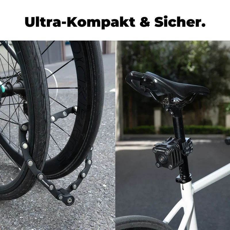 ROCKBROS Fahrradschloss Faltschloss 70 cm Lang Schwarz
