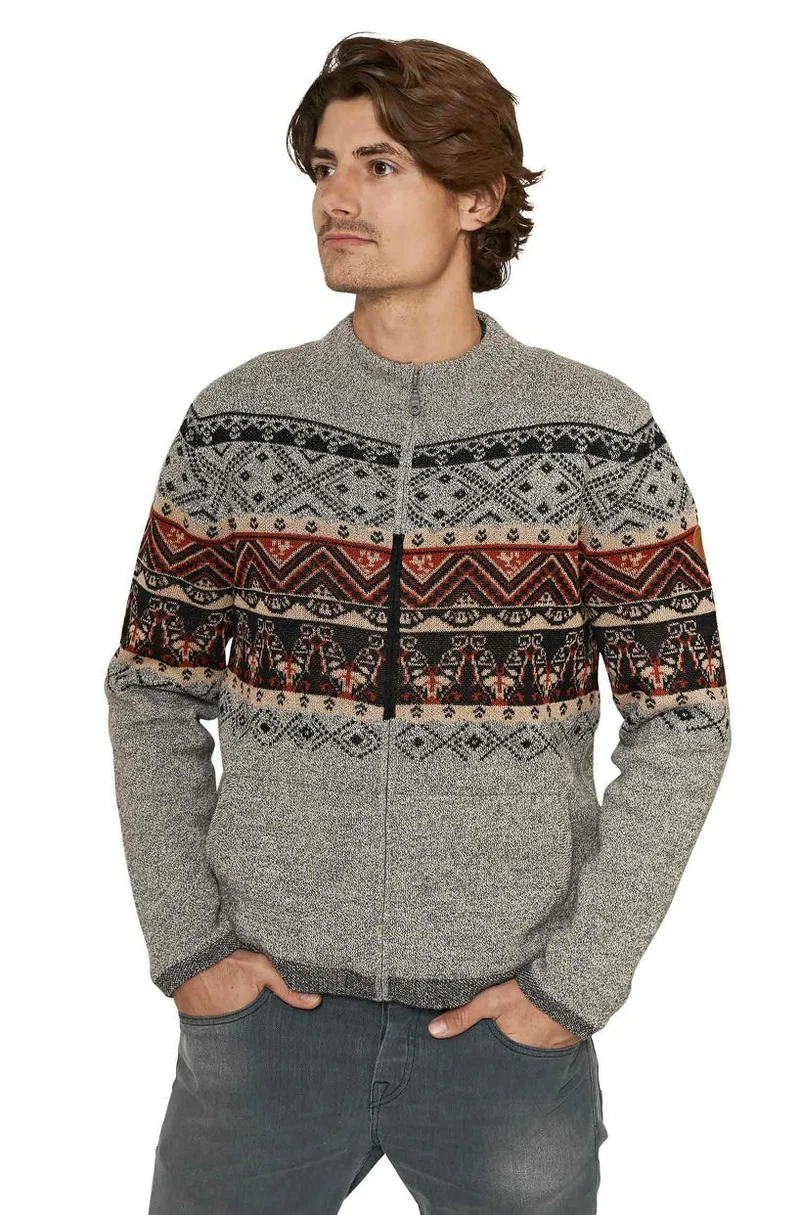 Apu Kuntur - 알파카 Strickjacke FIESTA – Herren-Jacke aus 100% 베이비 알파카